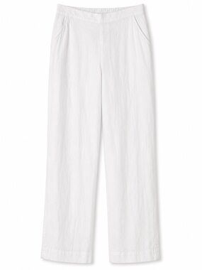 SOFT SURROUNDINGS linen pants straight leg relaxed summer vacation white size L